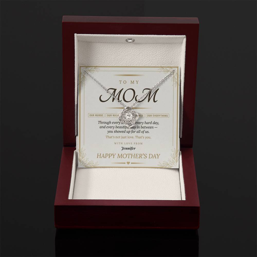 Mom - Mother' Day Love Knot Necklace (Personalized With Kids' Names)