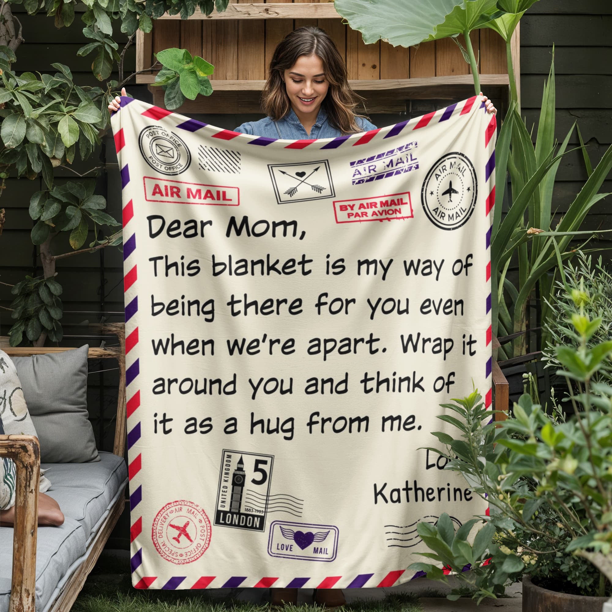 Dear Mom, Jersey Fleece Blanket 50" x 60" Best Personalized Mother's Day Gift