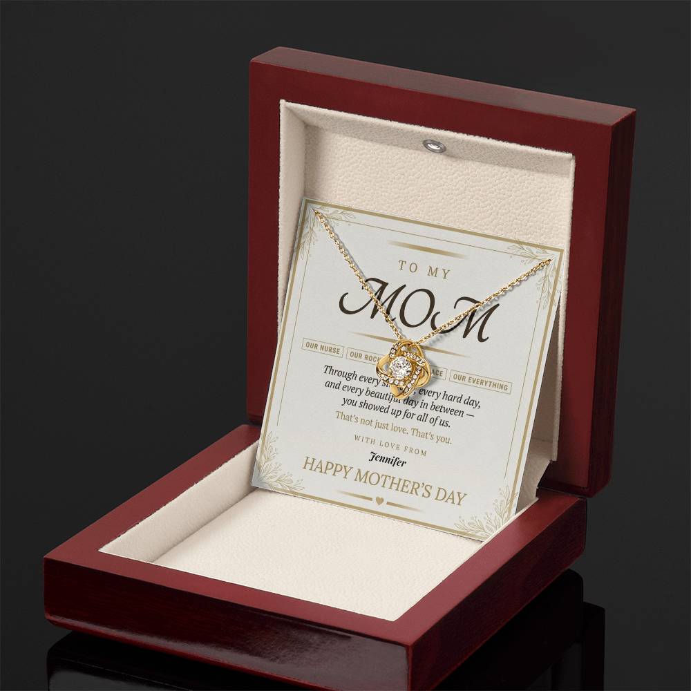 Mom - Mother' Day Love Knot Necklace (Personalized With Kids' Names)