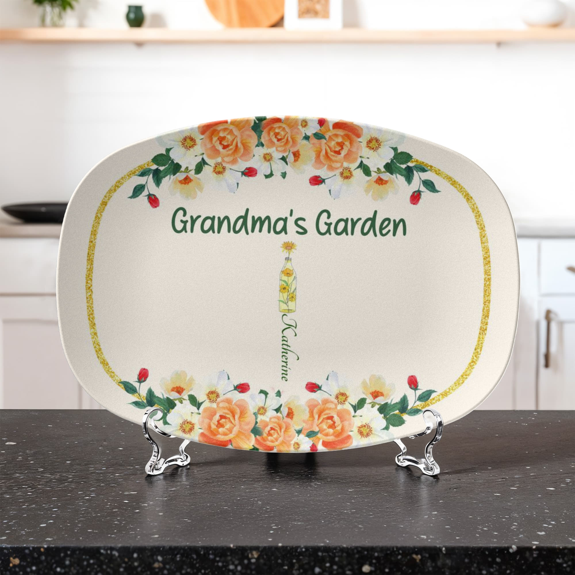 Grandma's Garden 10”x14” Platter - Personalized