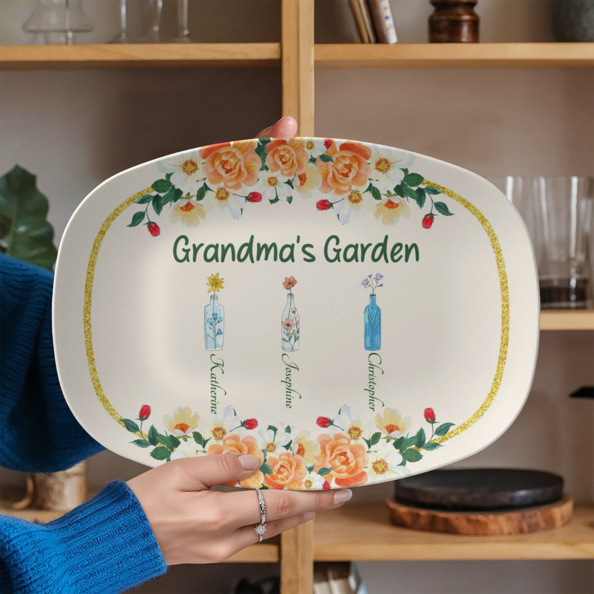 Grandma's Garden 10”x14” Platter - Personalized