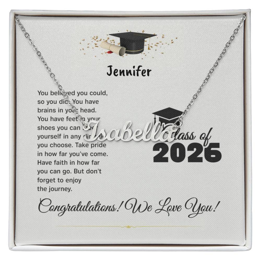 Personalized Graduation Name Necklace - Class of 2026 Gift