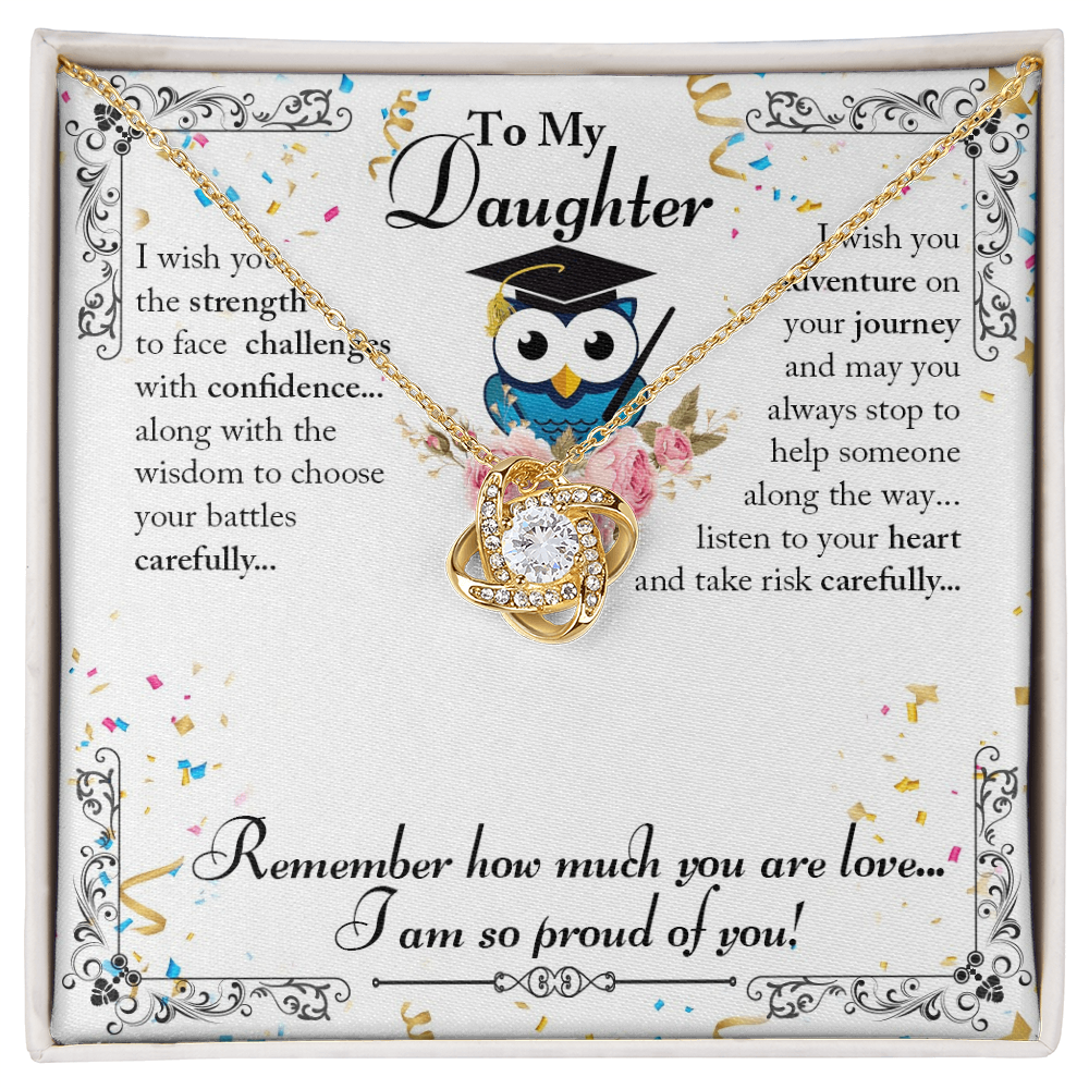 To My Daughter - Love Knot Necklace |  I Am So Proud of You