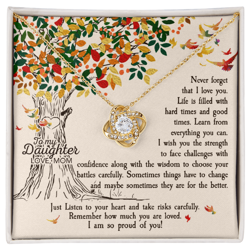 To My Daughter - Love Knot Necklace | Heartfelt Gift | Tree of Life Message Card