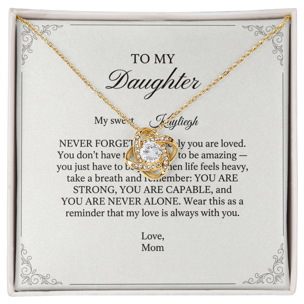 My Sweet Daughter - Love Knot Necklace, Name Personalization