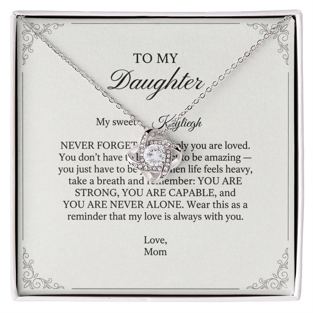 My Sweet Daughter - Love Knot Necklace, Name Personalization