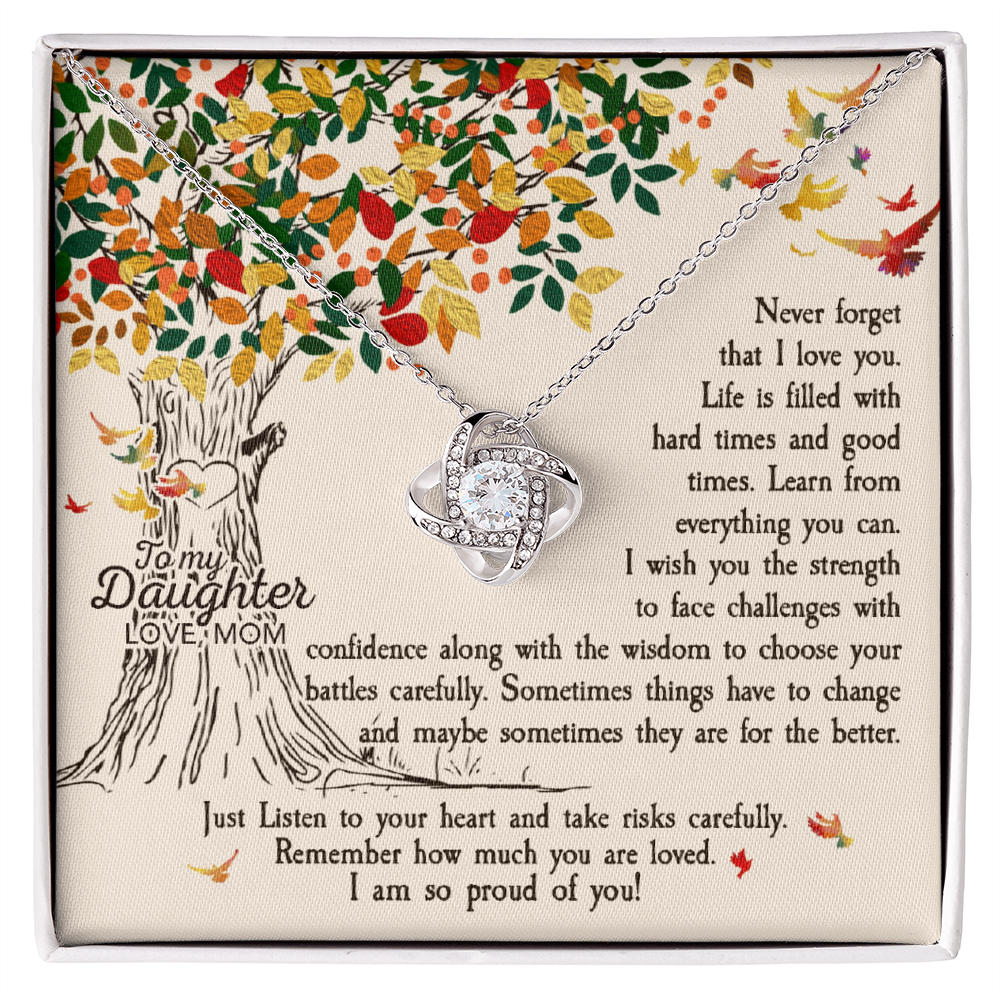 To My Daughter - Love Knot Necklace | Heartfelt Gift | Tree of Life Message Card