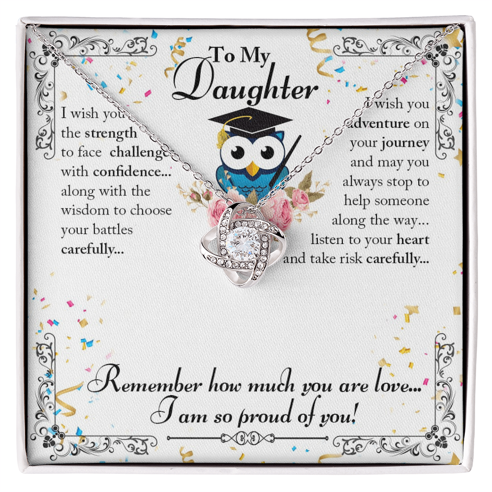 To My Daughter - Love Knot Necklace |  I Am So Proud of You