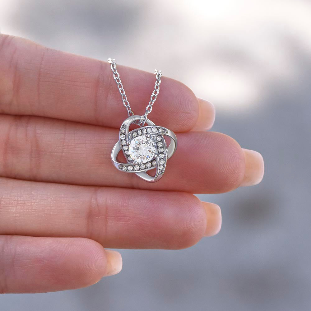 To My Beautiful Mom - Love Knot necklace (Personalized Sign-Off)