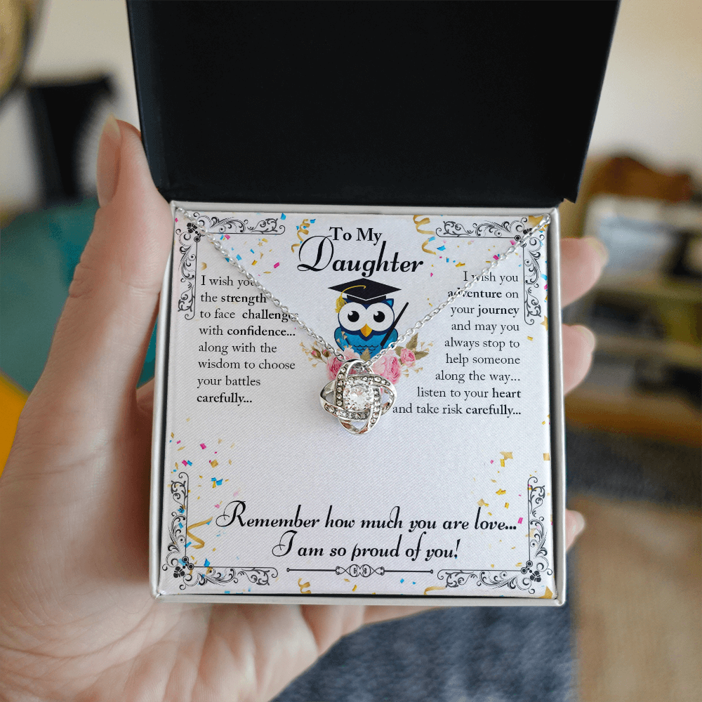 To My Daughter - Love Knot Necklace |  I Am So Proud of You