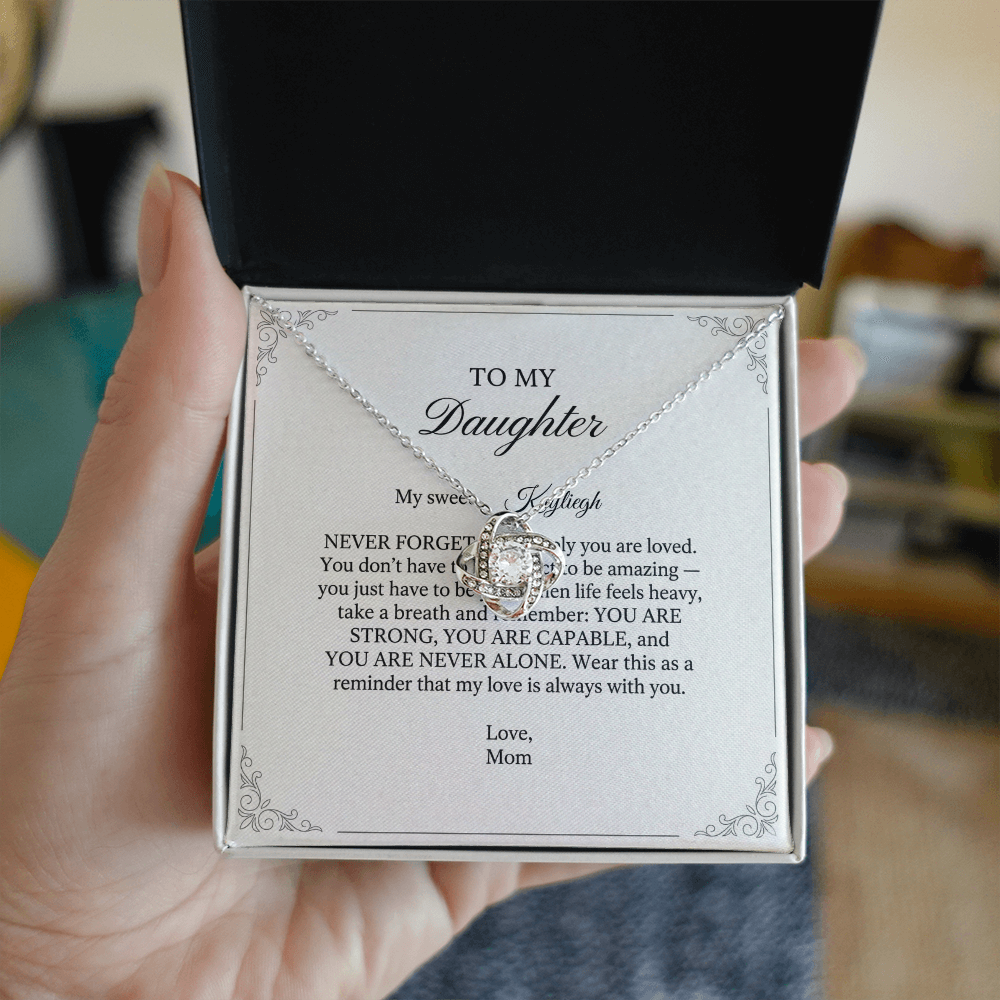 My Sweet Daughter - Love Knot Necklace, Name Personalization