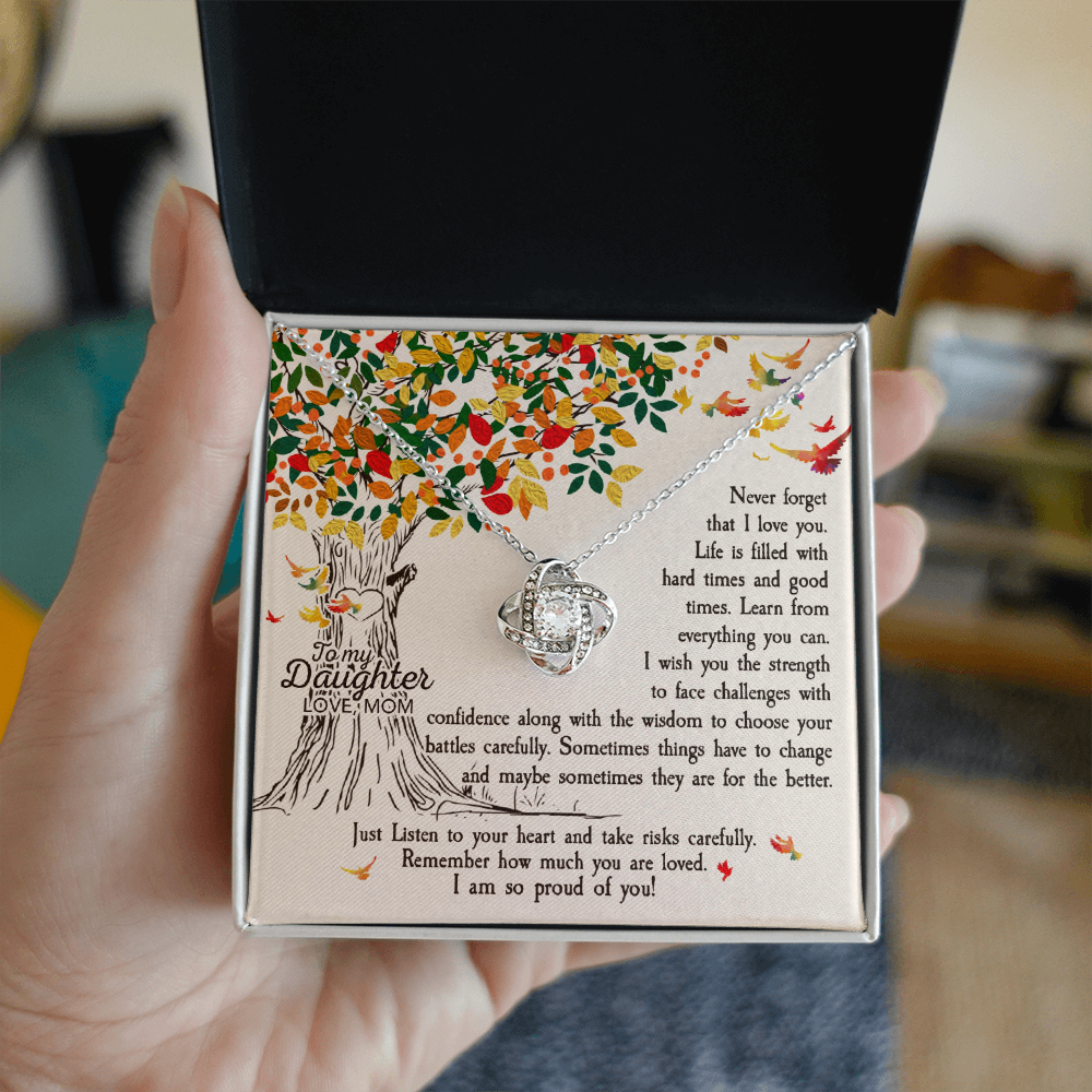 To My Daughter - Love Knot Necklace | Heartfelt Gift | Tree of Life Message Card