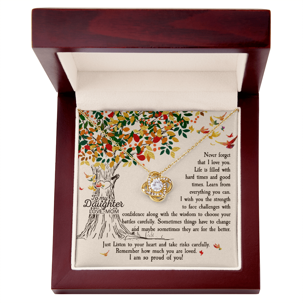 To My Daughter - Love Knot Necklace | Heartfelt Gift | Tree of Life Message Card