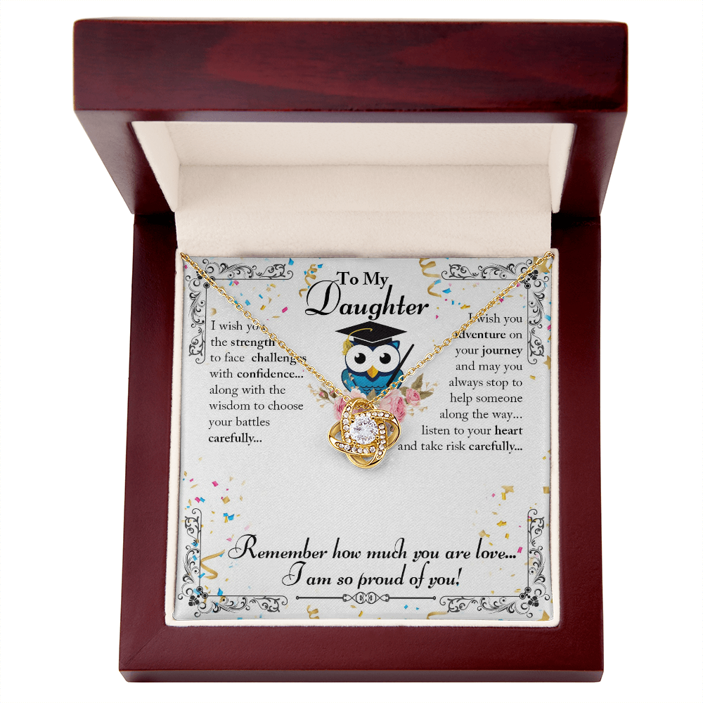 To My Daughter - Love Knot Necklace |  I Am So Proud of You