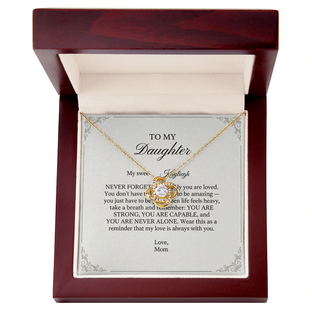 My Sweet Daughter - Love Knot Necklace, Name Personalization