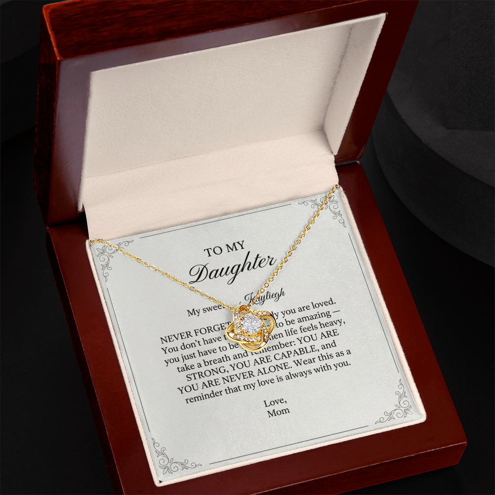 My Sweet Daughter - Love Knot Necklace, Name Personalization
