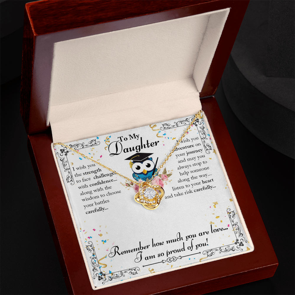 To My Daughter - Love Knot Necklace |  I Am So Proud of You