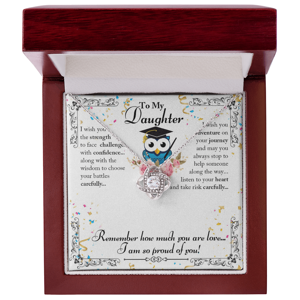 To My Daughter - Love Knot Necklace |  I Am So Proud of You