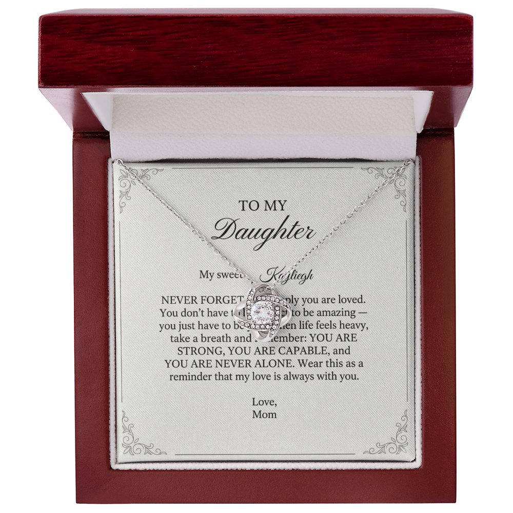 My Sweet Daughter - Love Knot Necklace, Name Personalization