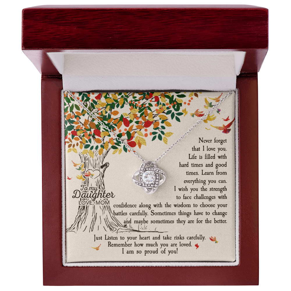 To My Daughter - Love Knot Necklace | Heartfelt Gift | Tree of Life Message Card