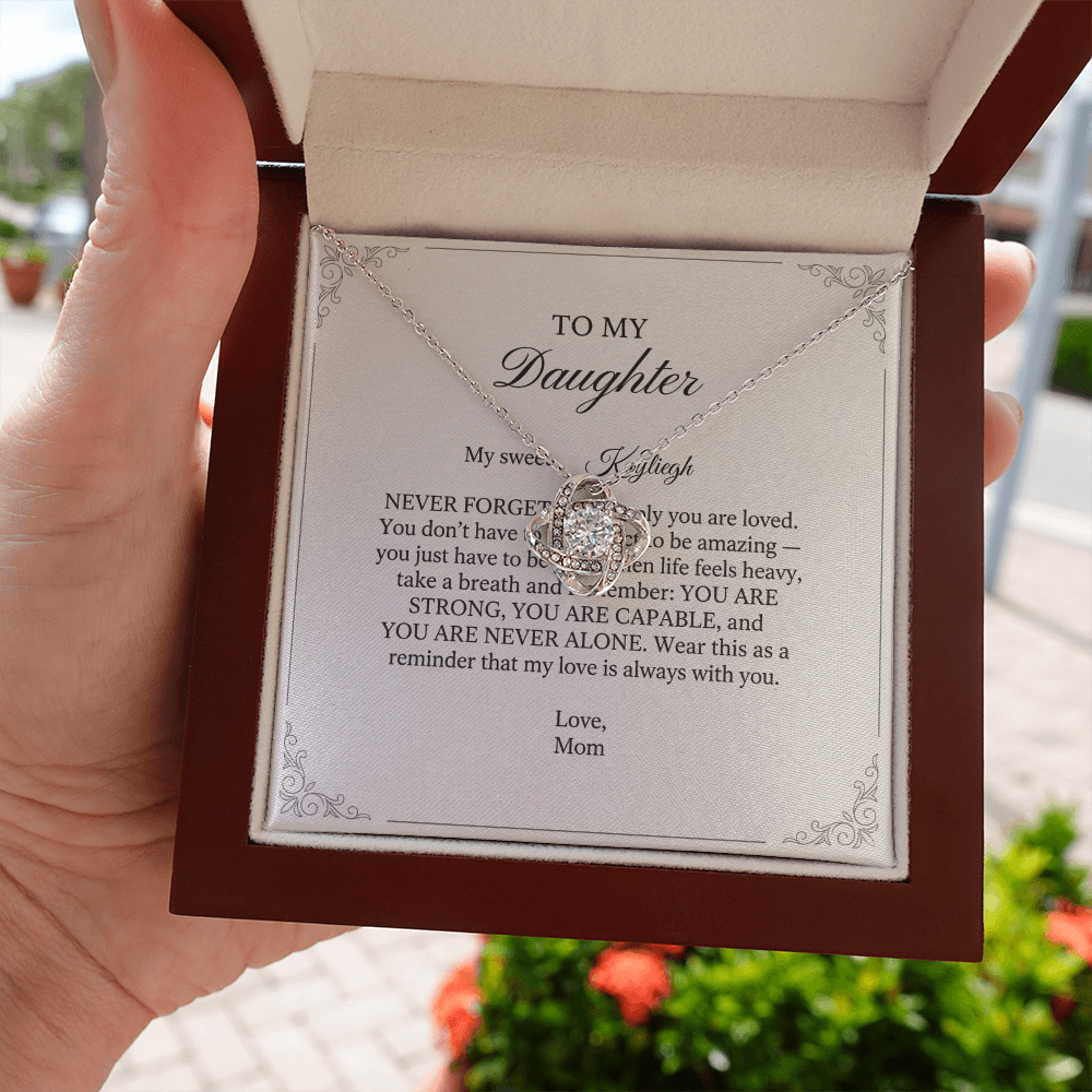 My Sweet Daughter - Love Knot Necklace, Name Personalization