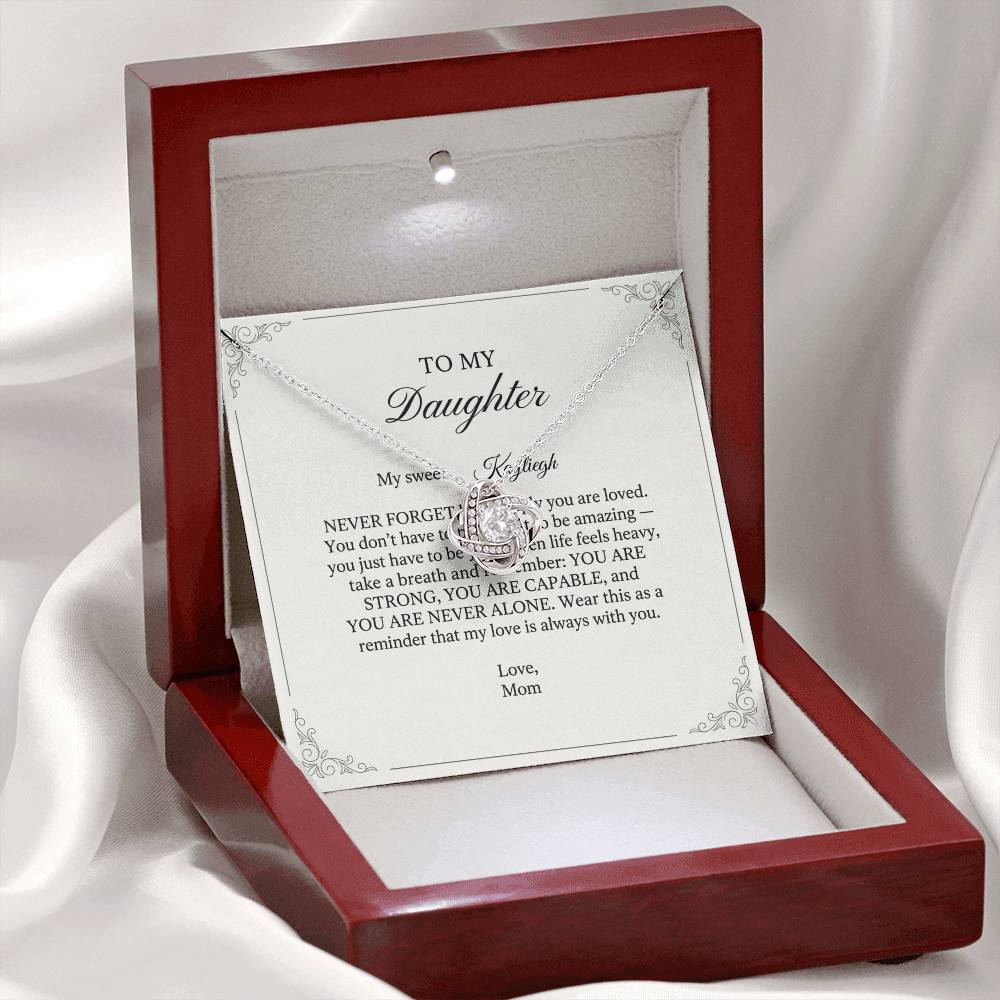 My Sweet Daughter - Love Knot Necklace, Name Personalization