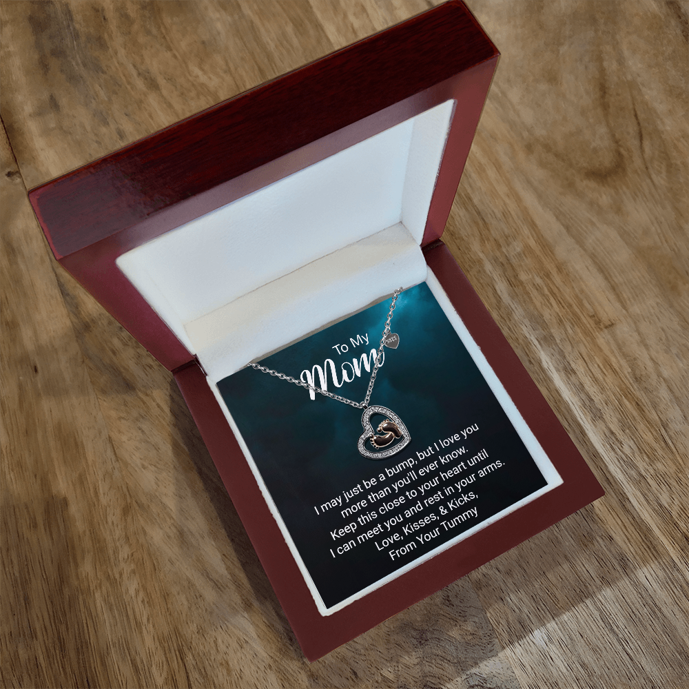 To My Mom – Baby Feet Necklace Gift Set for Expecting Mommy's