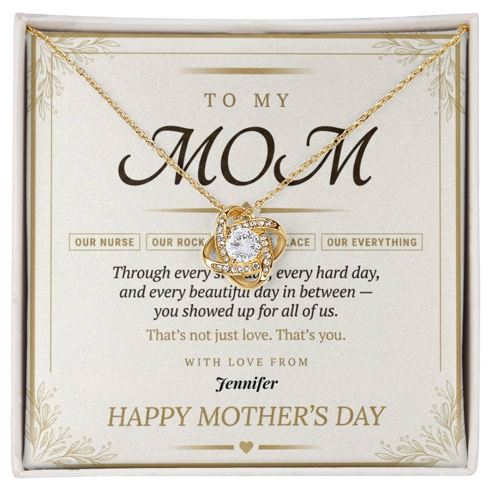 Mom - Mother' Day Love Knot Necklace (Personalized With Kids' Names)
