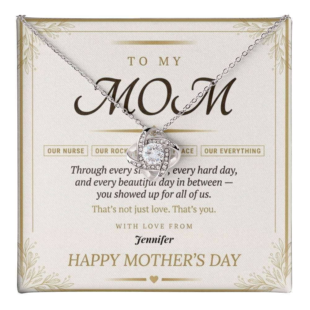 Mom - Mother' Day Love Knot Necklace (Personalized With Kids' Names)