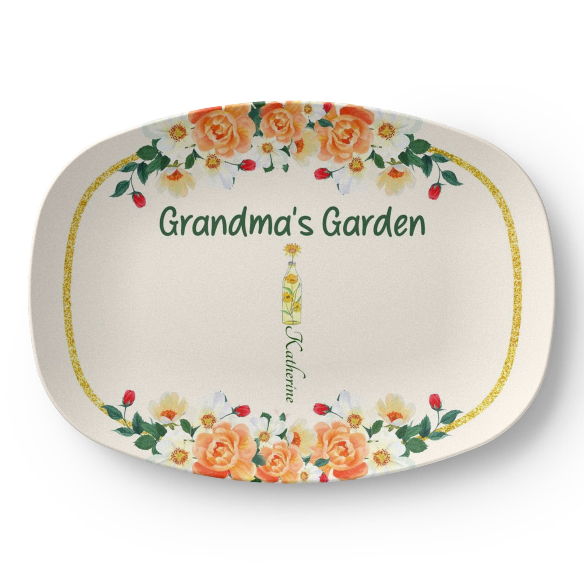 Grandma's Garden 10”x14” Platter - Personalized