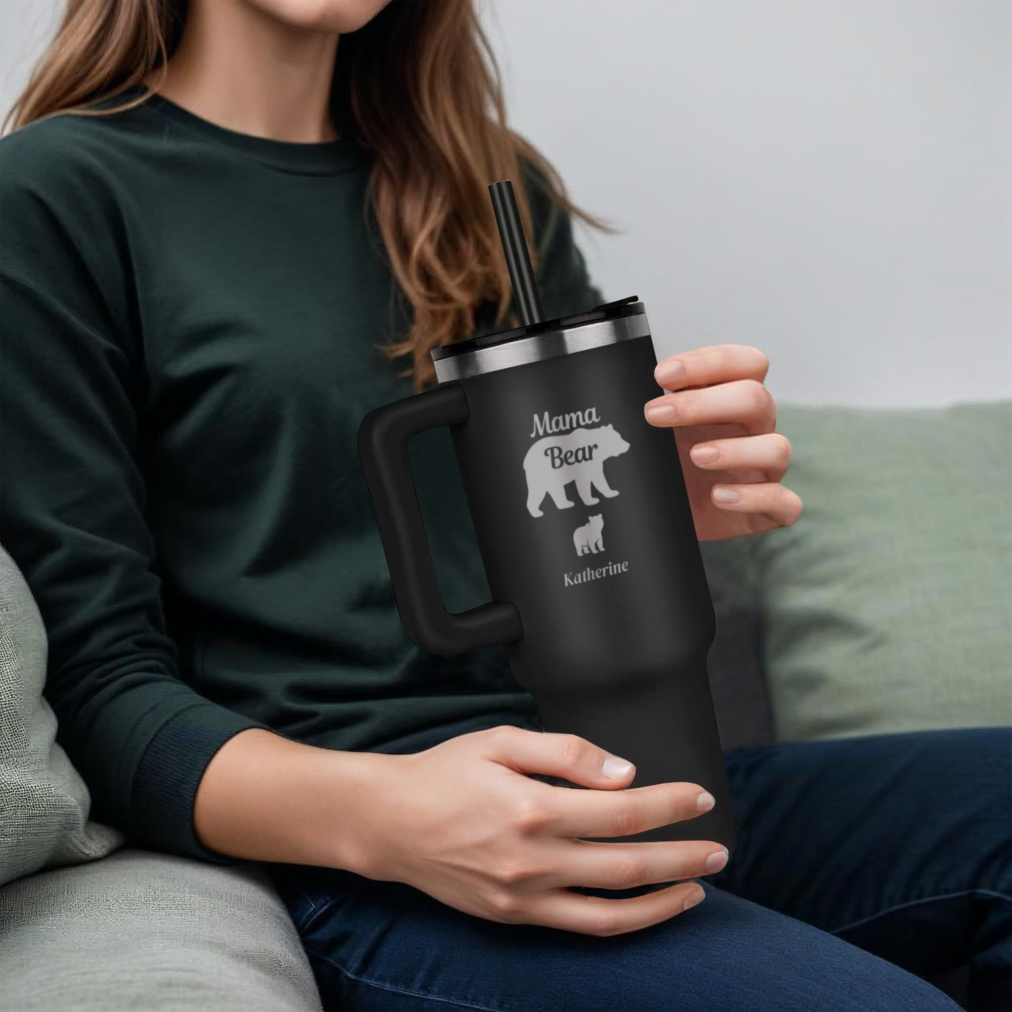 Mama Bear Pinnacle 40oz Tumbler - Laser engraved Mom/Mother's Day Gift
